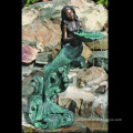 Professional factory casting metal copper bronze mermaid water fountain